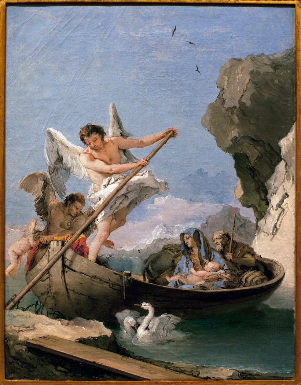 Flugten i Egypten - Maleri af Giambattista Tiepolo (1696-1770), olie på lærred af Giovanni Battista Tiepolo