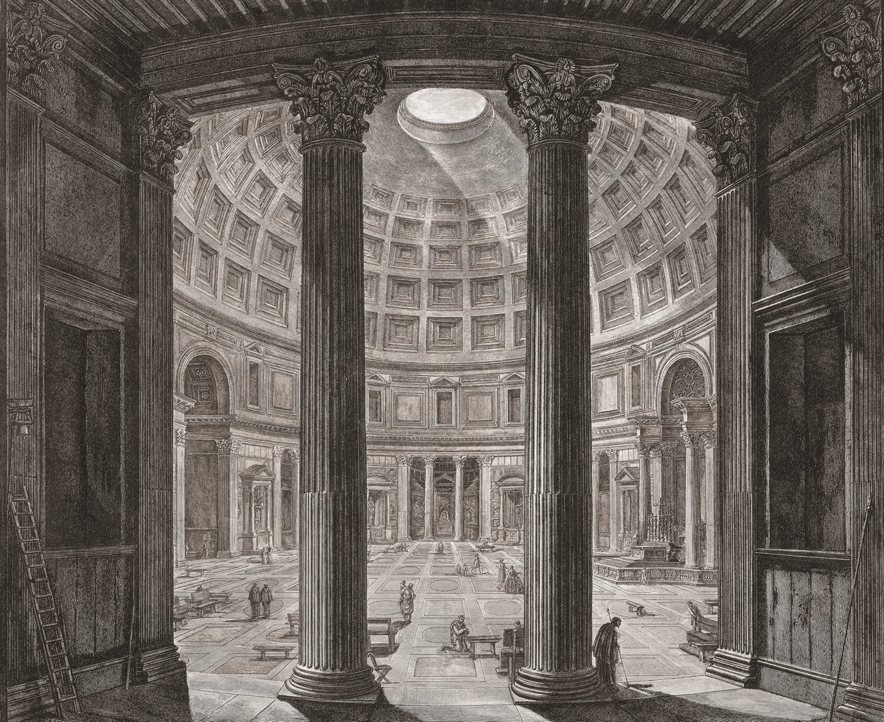 Det indre af Pantheon, Rom, Italien. Piranesi. af Giovanni Battista (after) Piranesi
