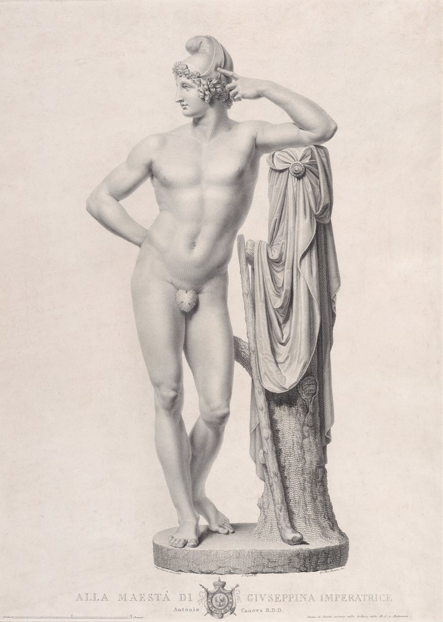 Paris lænet på en træstub, 1817. af Giovanni Battista Balestra