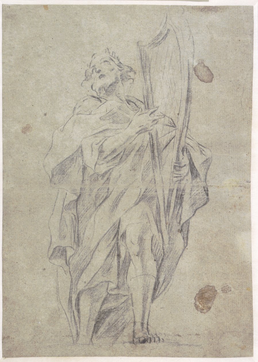 Kong David med sin harpe af Giovanni Battista Beinaschi