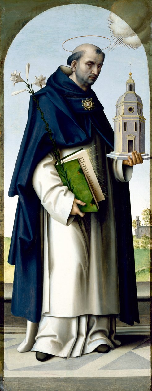 Saint Thomas Aquinas, 1512-16 (tempera på panel) af Giovanni Battista Bertucci
