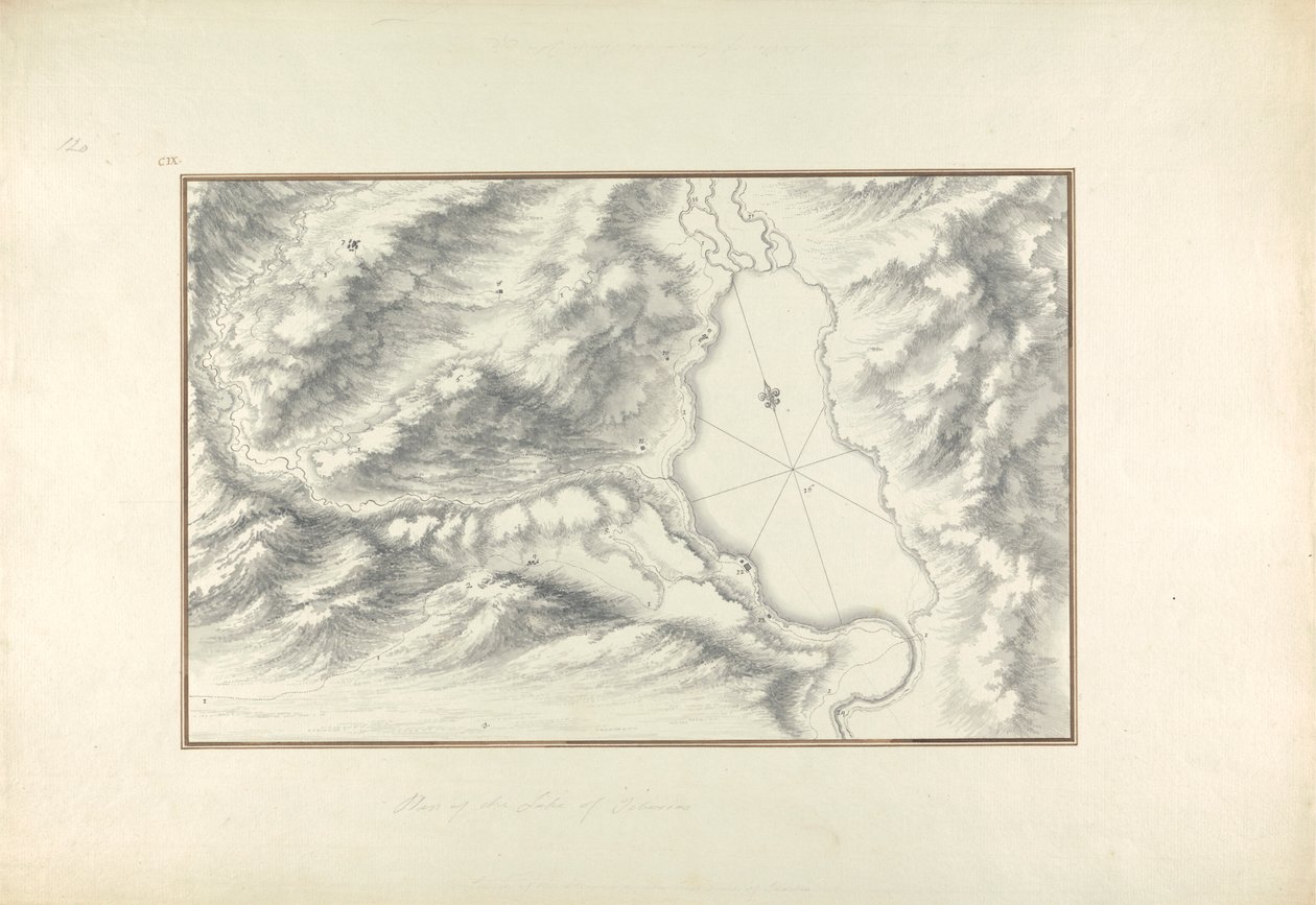 Plan over Tiberias-søen af Giovanni Battista Borra