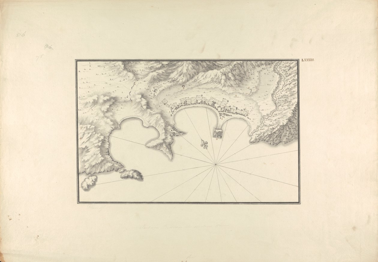 Topografisk kort over Halicarnassus ved dens havn af Giovanni Battista Borra