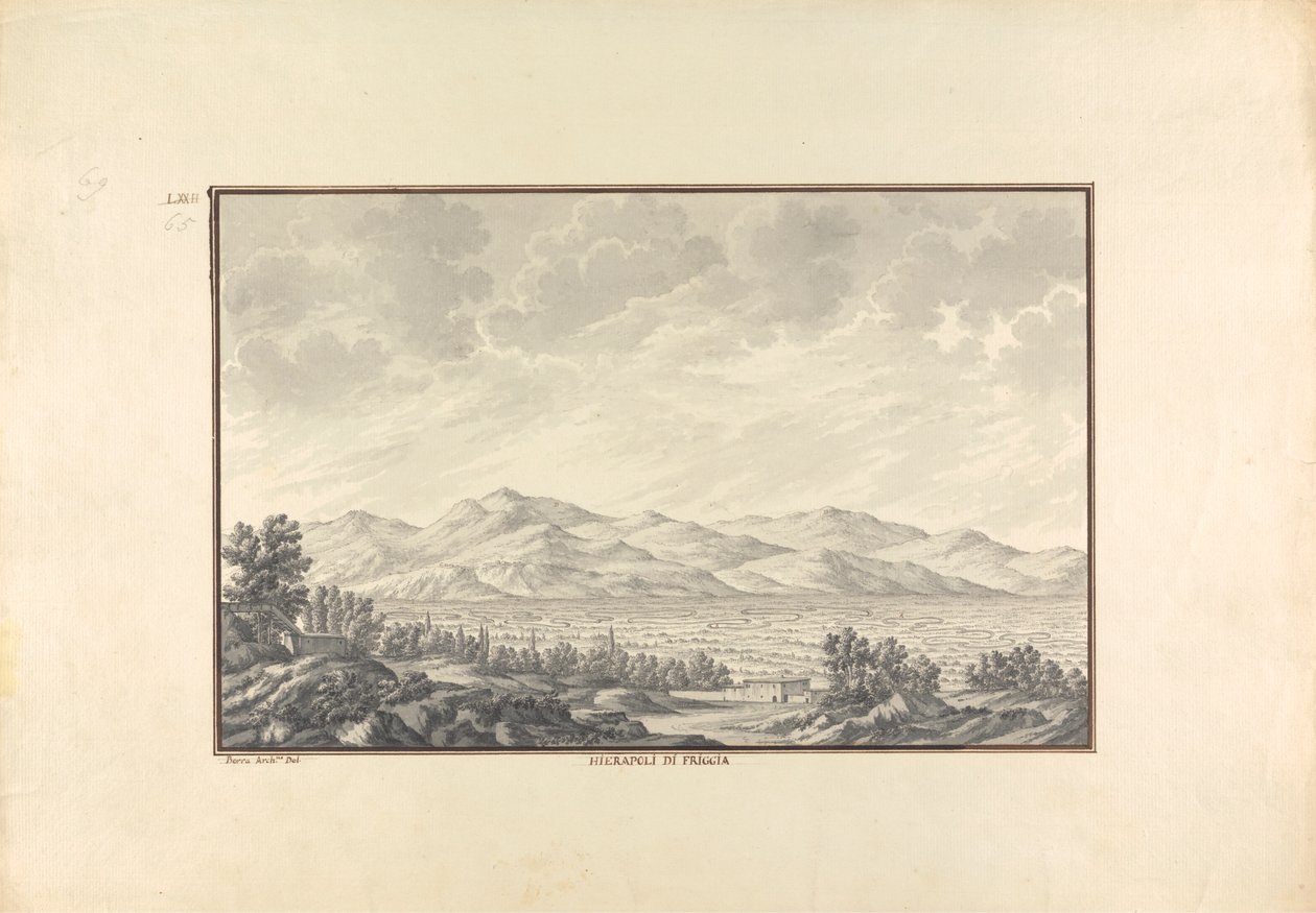 Udsigt over Hierapolis-dalen (nu Pamukkale) af Giovanni Battista Borra