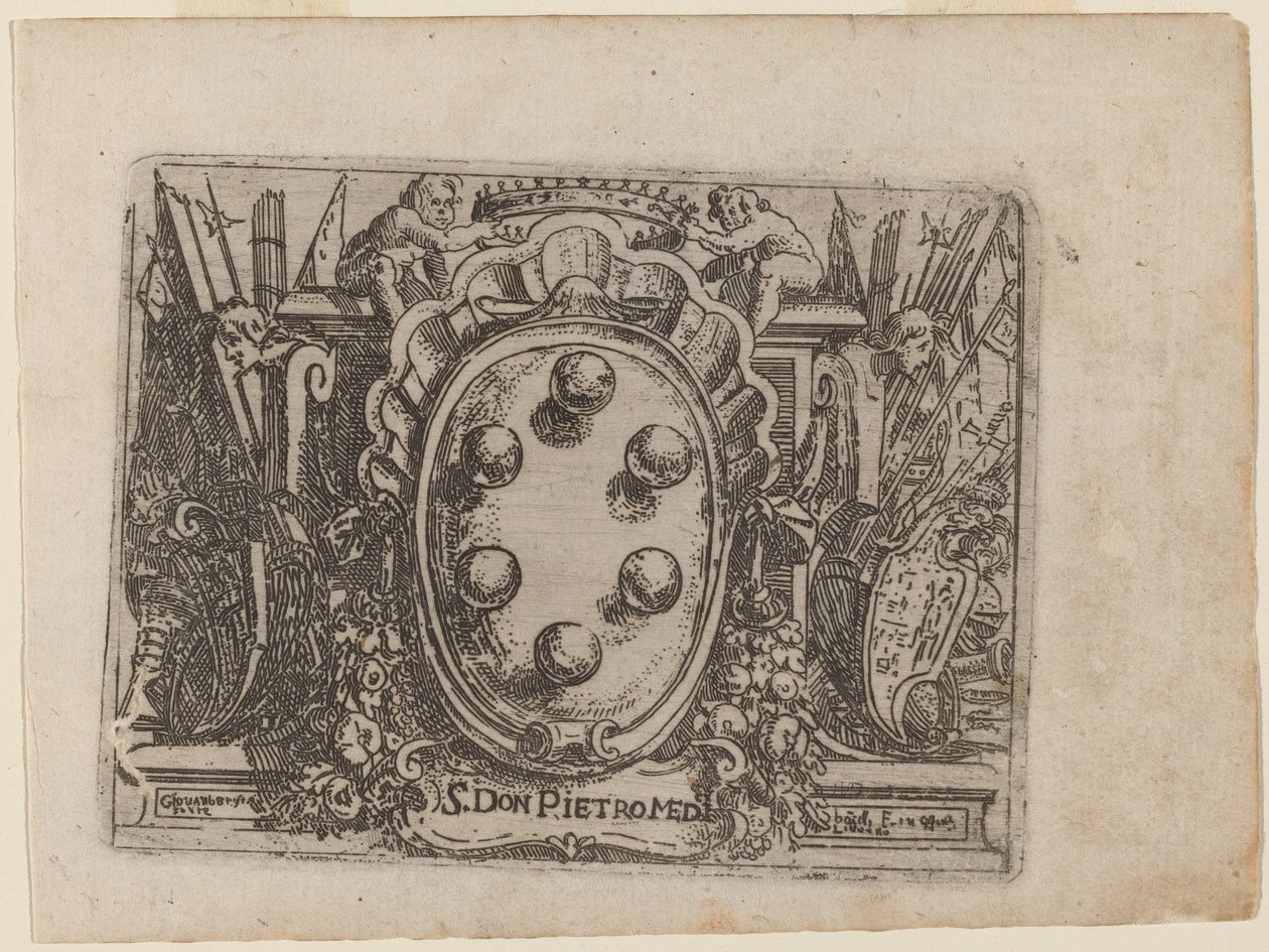 Dedikation til Don Pietro Medici fra "Bizzarie di vari Figure" af Giovanni Battista Bracelli