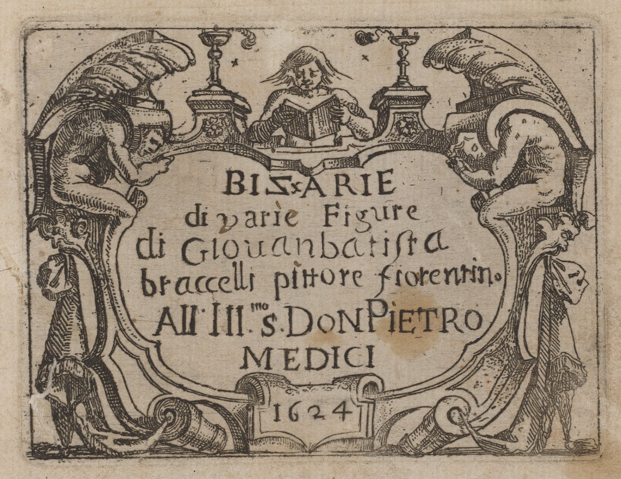 Titelside for "Gonzo af forskellige figurer" af Giovanni Battista Bracelli