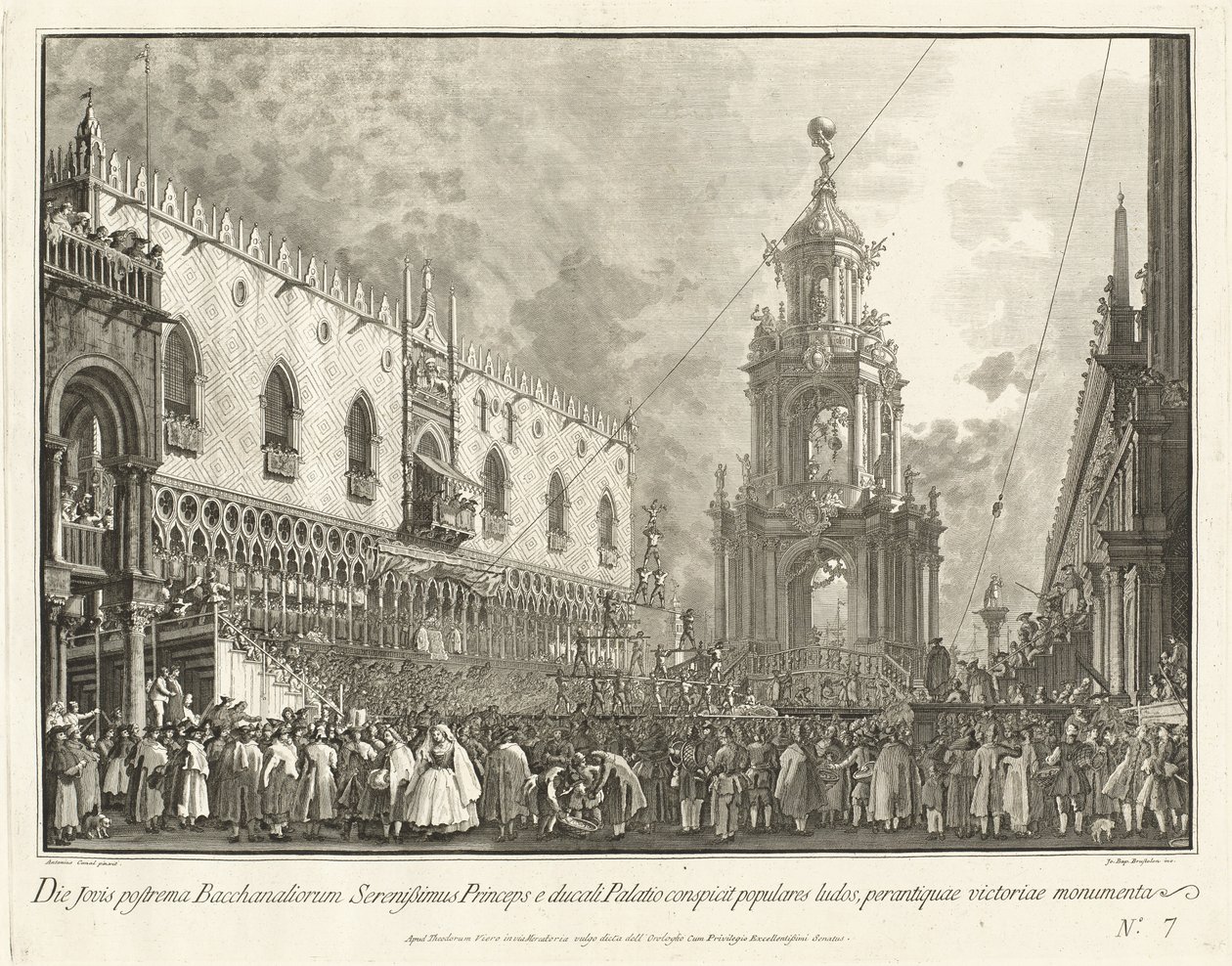 Dogen deltager i fede torsdagsfestivalen på Piazzetta, 17631766. af Giovanni Battista Brostoloni