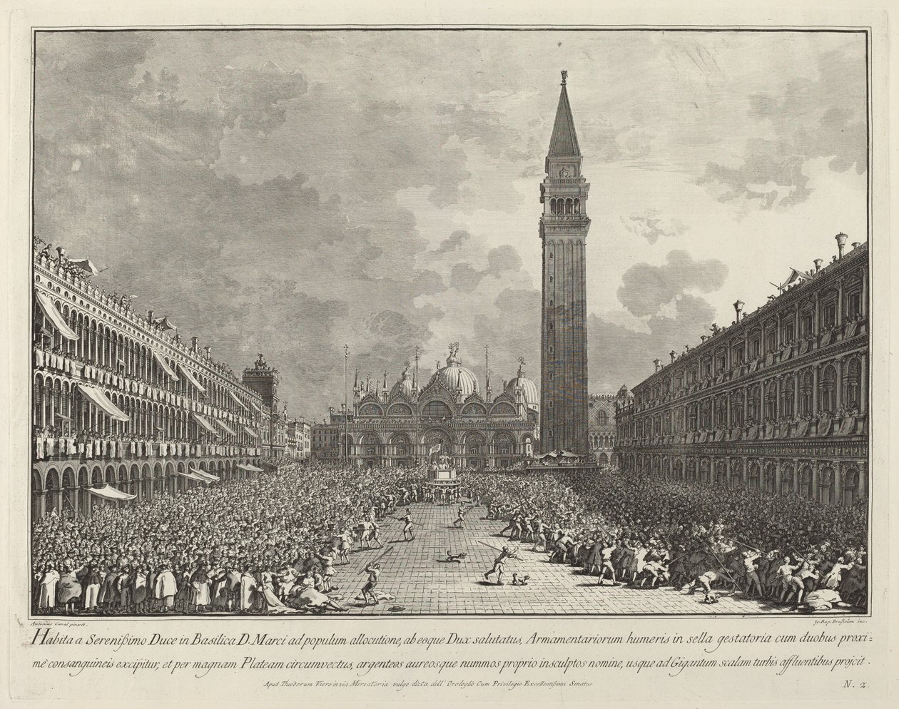 Dogen båret rundt på Piazza San Marco, 17631766. af Giovanni Battista Brostoloni