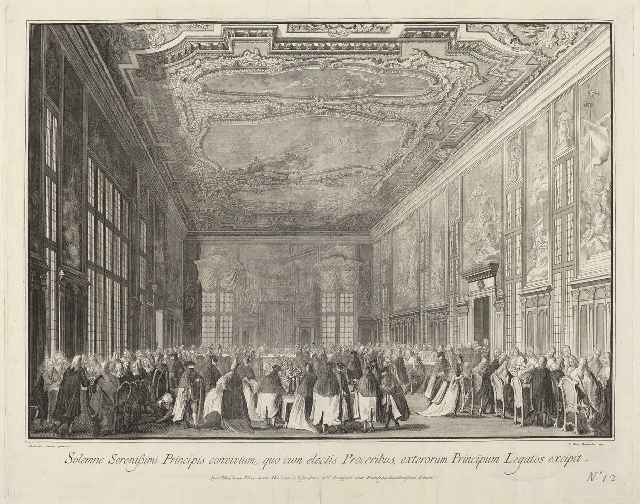 Dogen underholder udenlandske ambassadører ved en banket, 17631766. af Giovanni Battista Brostoloni