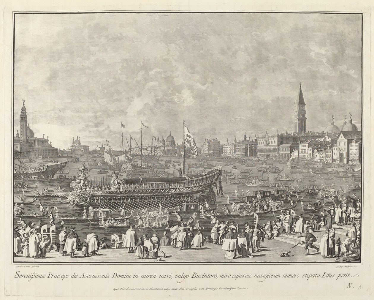Dogen i Bucintoro afgår til Porto di Lido på Kristi Himmelfartsdag, 17631766. af Giovanni Battista Brostoloni