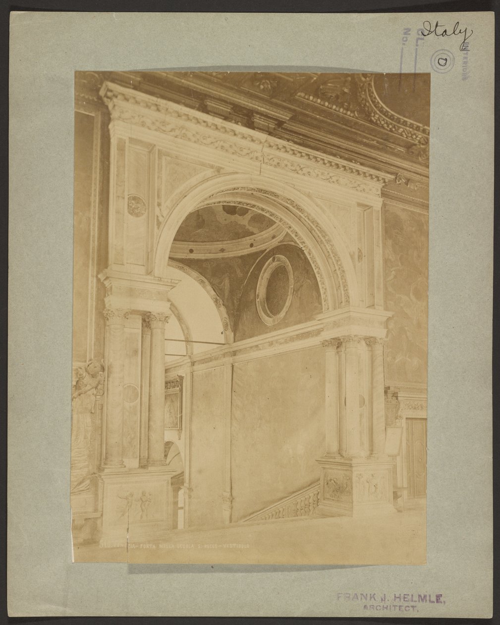 Venedig - Dør i S. Rocco-skolen - Vestibule af Giovanni Battista Brusa