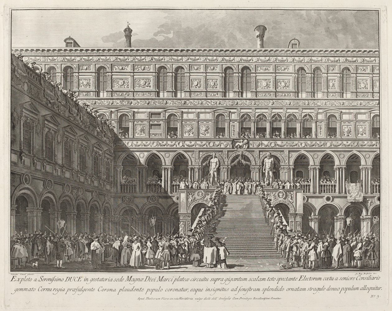 Dogen kronet på Scala dei Giganti i Hertugpaladset af Giovanni Battista Brustolon after Canaletto
