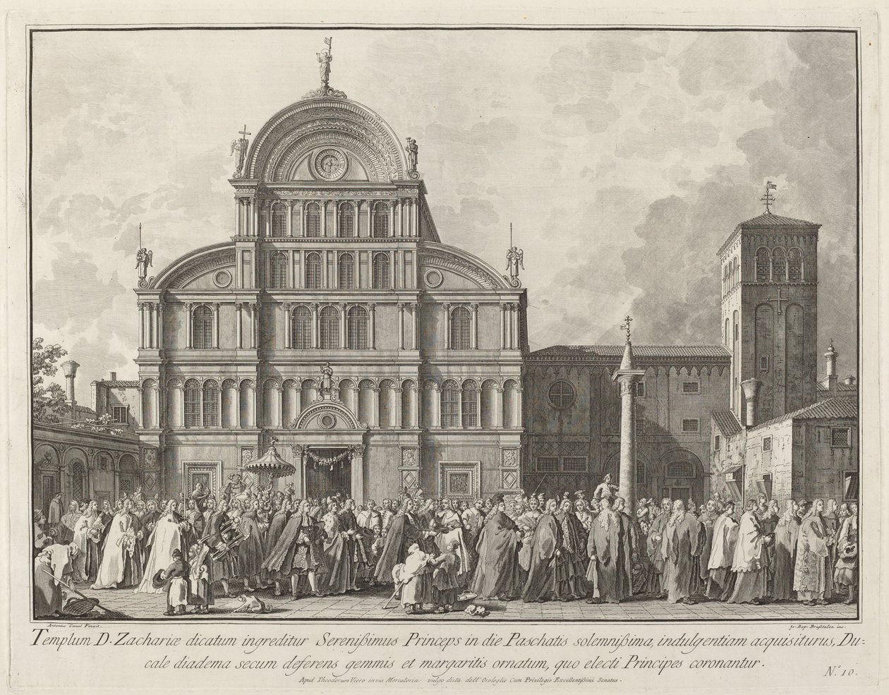 Dogens besøg i San Zaccaria påskedag af Giovanni Battista Brustolon after Canaletto