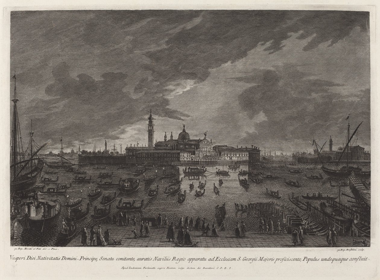 Juleaftensoptog til San Giorgio Maggiore af Giovanni Battista Brustolon after Giovanni Battista Moretti