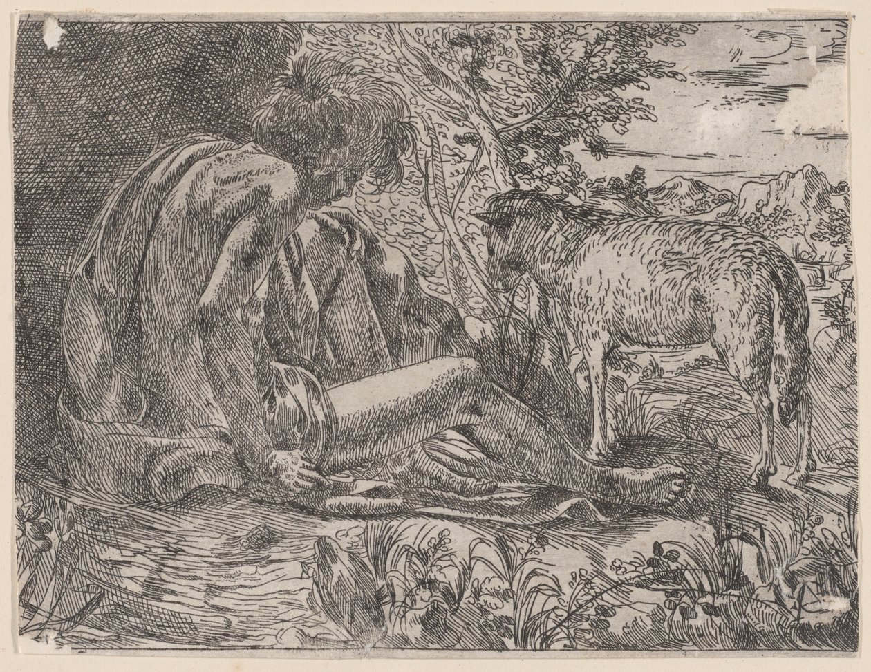 Johannes Døberen med et lam, 1600-35. af Giovanni Battista Caracciolo