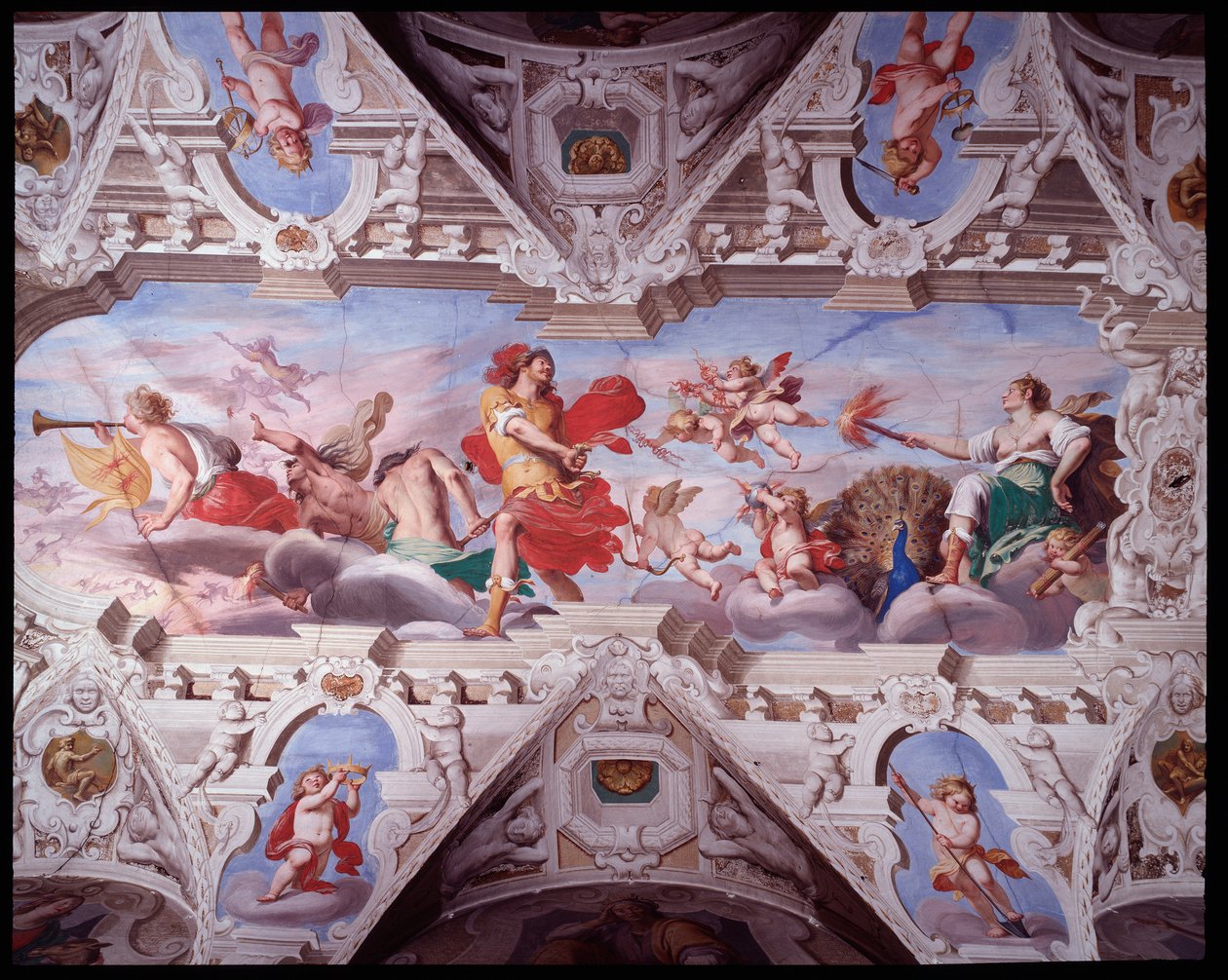 Juno slipper Mars og Erinyes løs (Fresco af Giovanni Battista Carlone