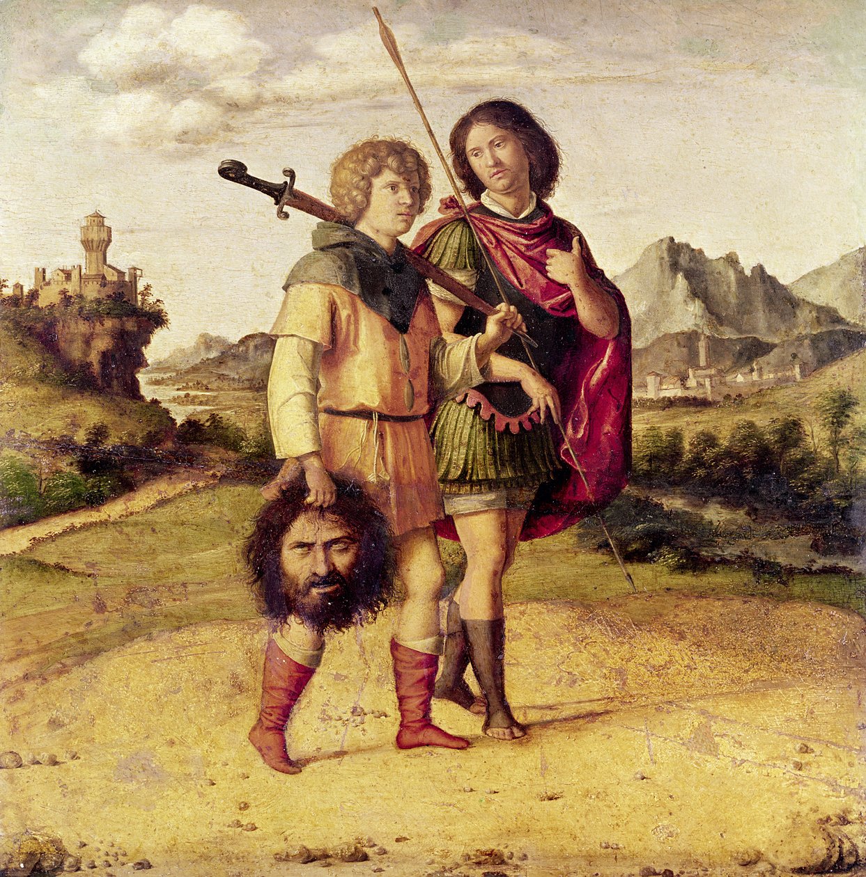 David og Jonathan, ca. 1505-10 (olie på træ) af Giovanni Battista Cima da Conegliano