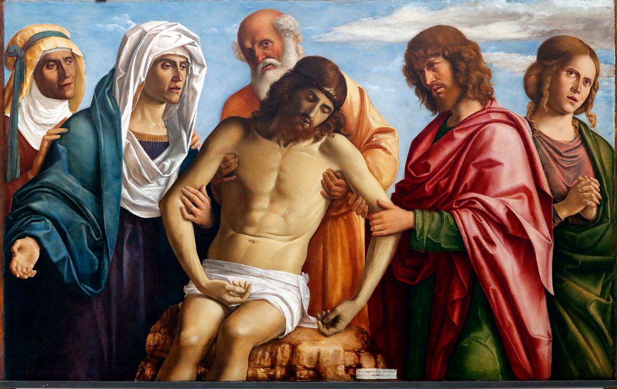 Døde Kristus støttet af Jomfru Maria, Nikodemus, Sankt Johannes Evangelisten og de to Mariaer (maleri) af Giovanni Battista Cima da Conegliano