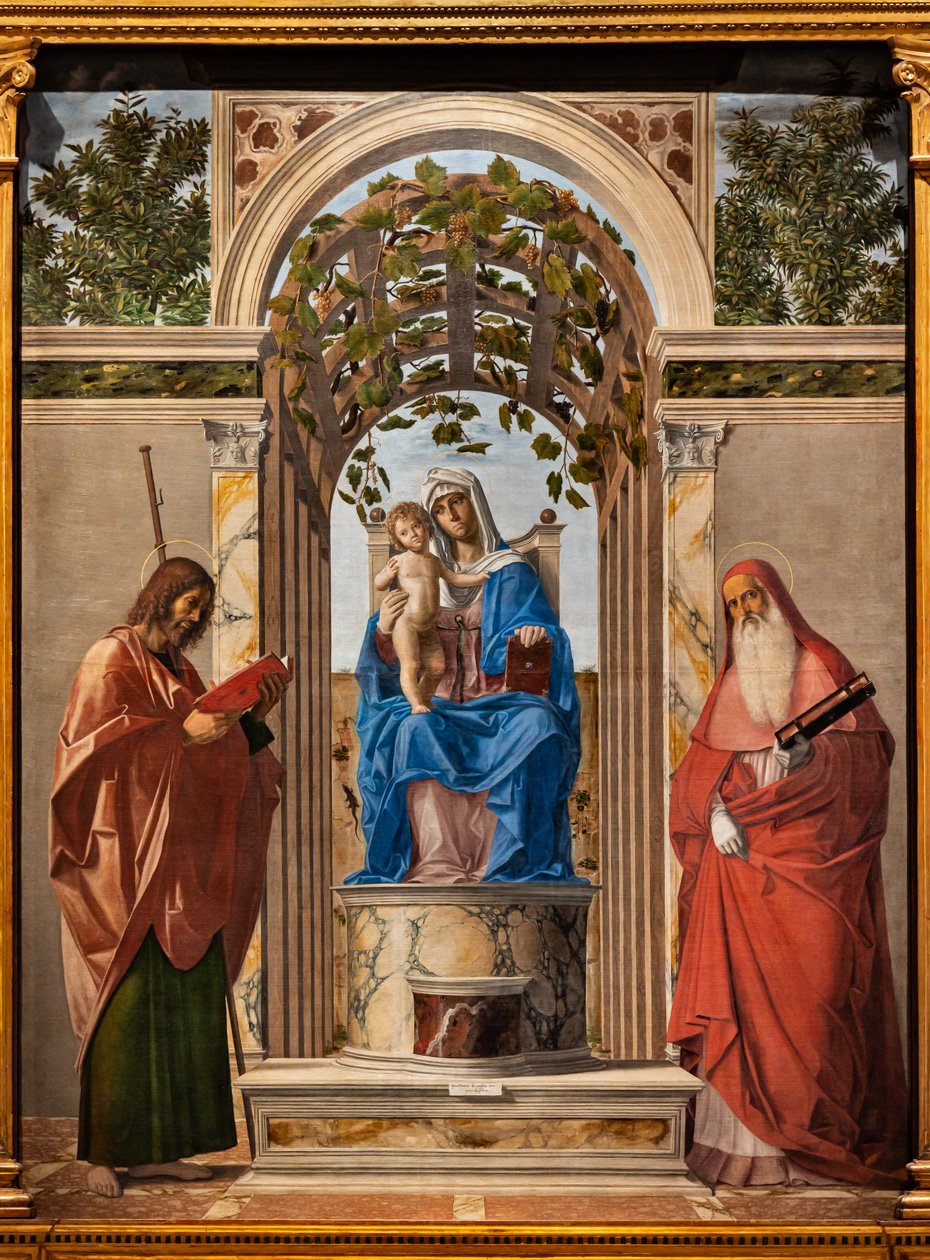 Tronet Madonna med Jesusbarnet mellem de hellige Jakob og Hieronymus, af Giovanni Battista Cima da Conegliano