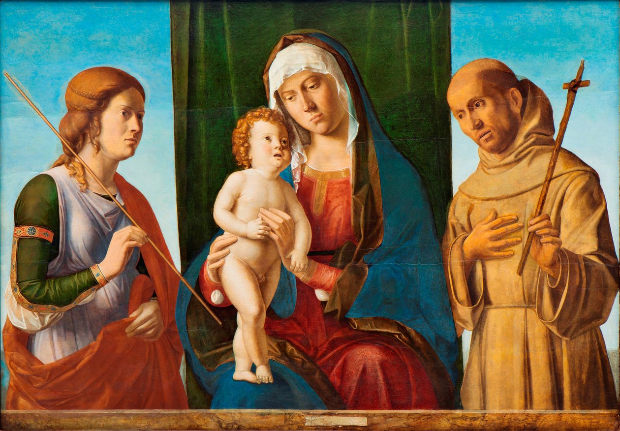 Madonna og barn mellem de hellige Ursula og Frans af Assisi, ca. 1495. af Giovanni Battista Cima da Conegliano