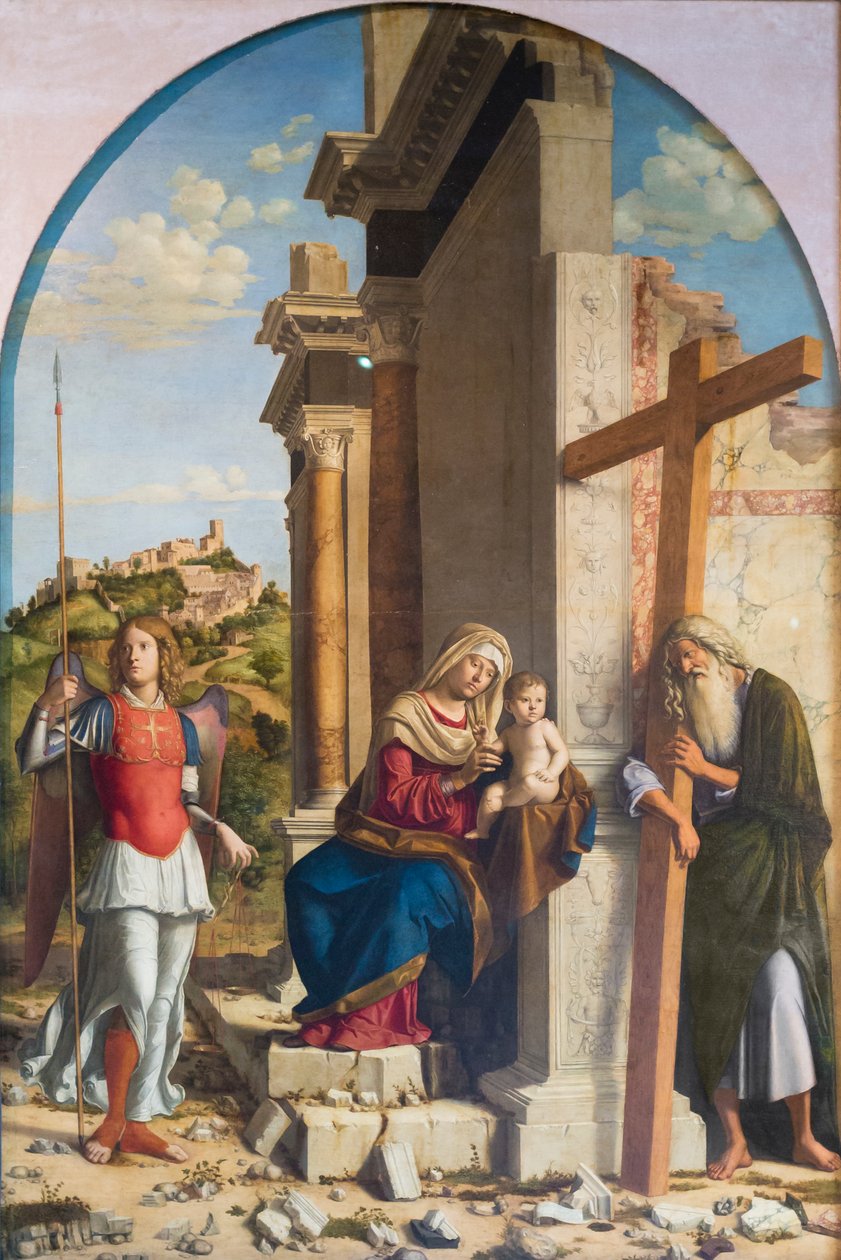 Madonna med barn mellem Sankt Michael og Andreas af Giovanni Battista Cima da Conegliano