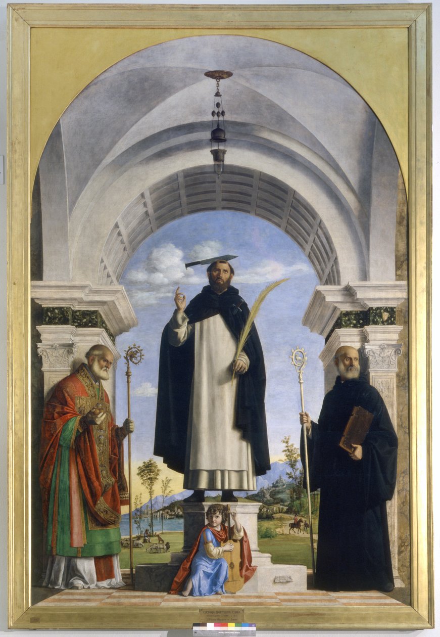 Sankt Peter Martyr med de hellige Nicholas og Benedikt af Giovanni Battista Cima da Conegliano