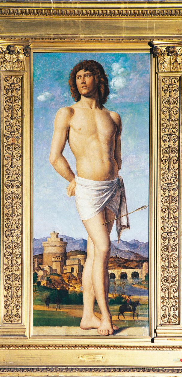 St Sebastian, ca. 1502 (olie på panel) af Giovanni Battista Cima da Conegliano