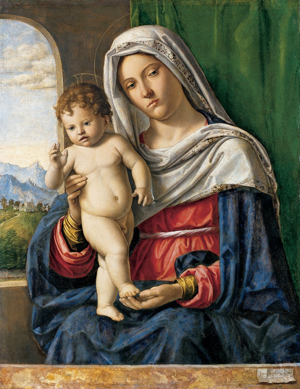Neitsyt ja lapsi, n. 1500-4 (öljy poppelille) af Giovanni Battista Cima da Conegliano