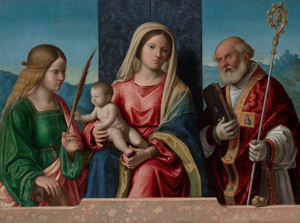 Jomfru og barn med de hellige Catherine og Nicholas af Giovanni Battista Cima da Conegliano