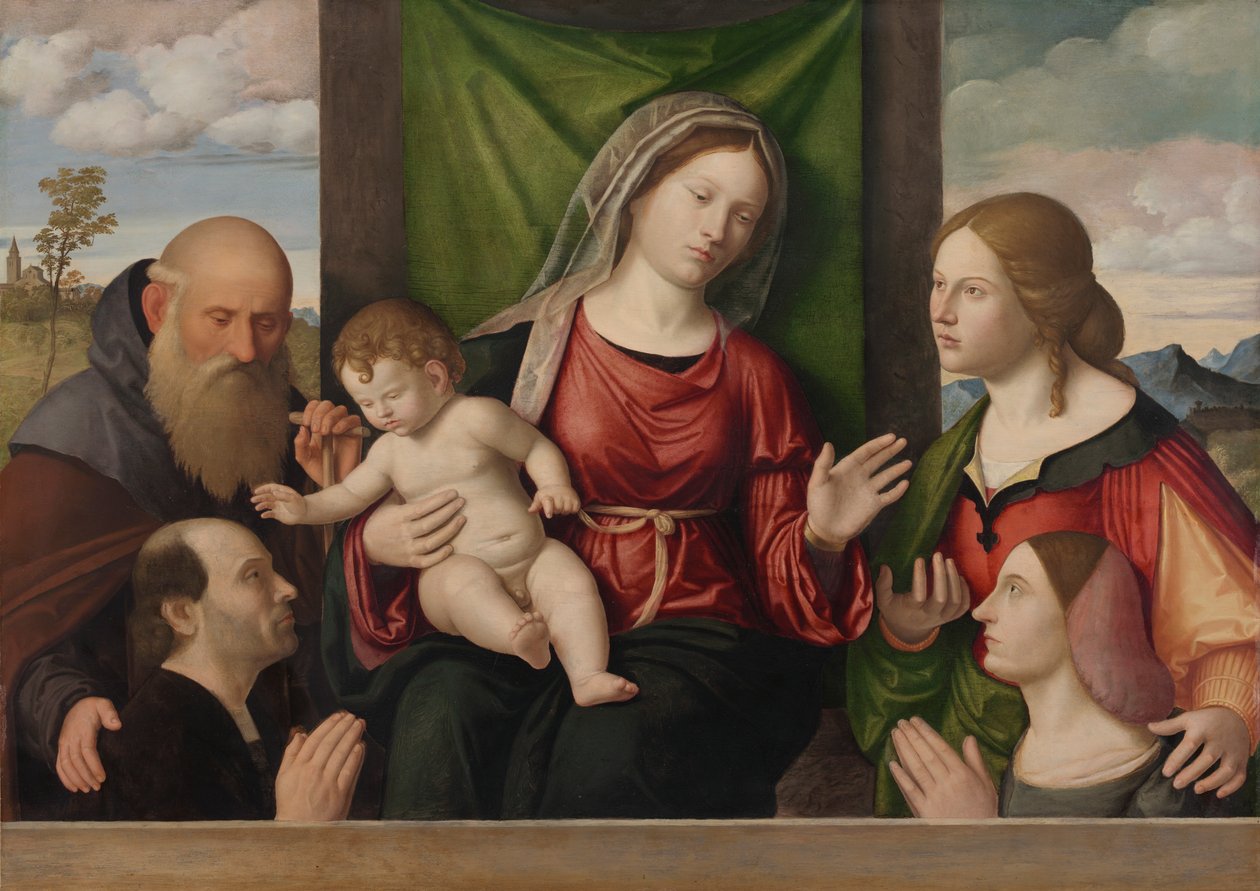 Jomfru og barn med hellige og donorer af Giovanni Battista Cima da Conegliano