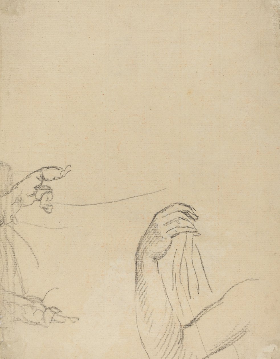 Studie af to putti og en draperet arm [verso] af Giovanni Battista Cipriani