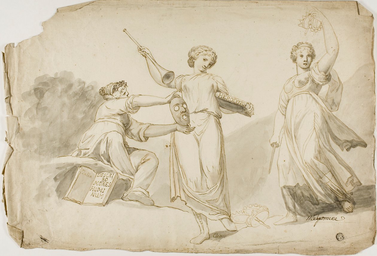 Thalia, Clio og Melpomene af Giovanni Battista Cipriani