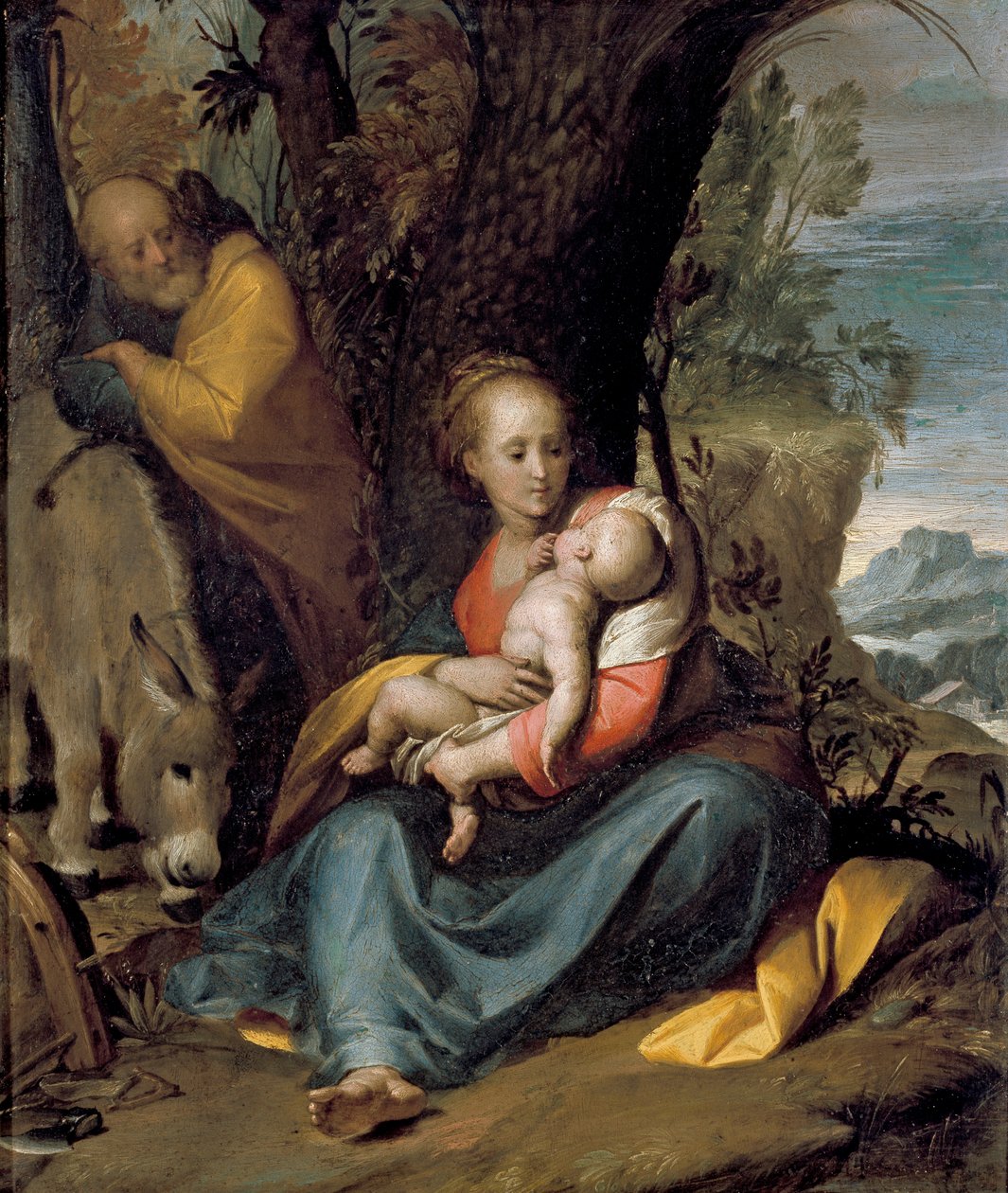 Resten på flugten til Egypten, c1598-1600 af Giovanni Battista Crespi