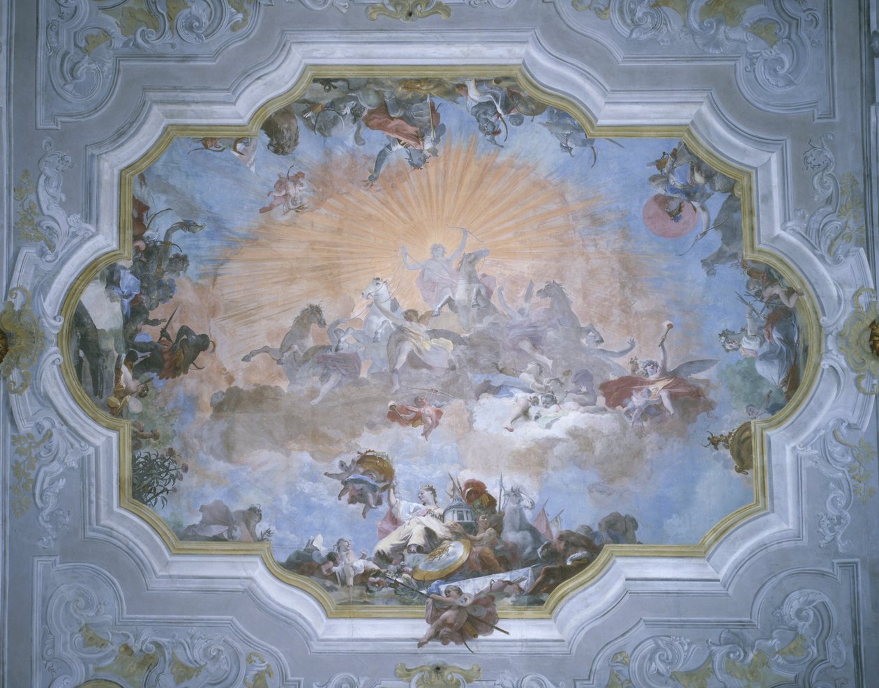 Fire verdenshjørner, loftet i balsalen af Giovanni Battista Crosato