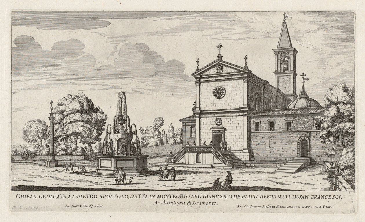 Kirke dedikeret til S. Pietro Apostolo (San Pietro i Montorio-kirken) af Giovanni Battista Falda
