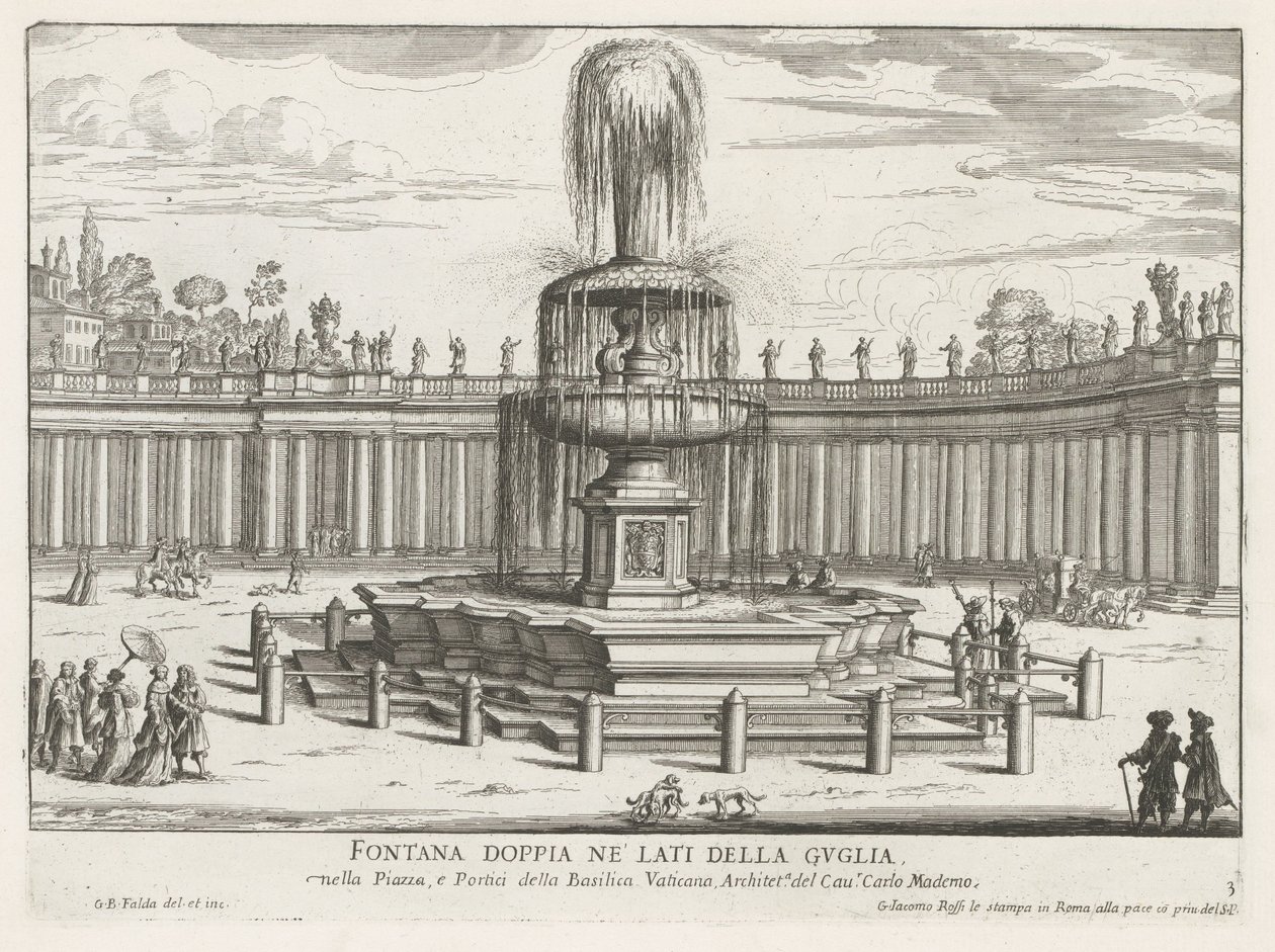 Springvand på Peterspladsen i Vatikanet Fontana doppia ne