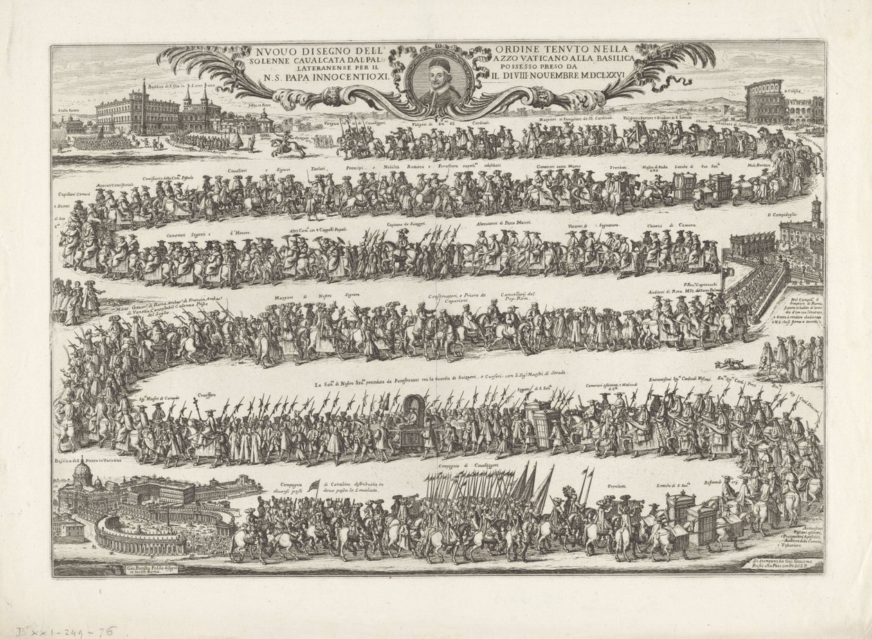 Procession af pave Innocentius XI til Johannes Lateran af Giovanni Battista Falda