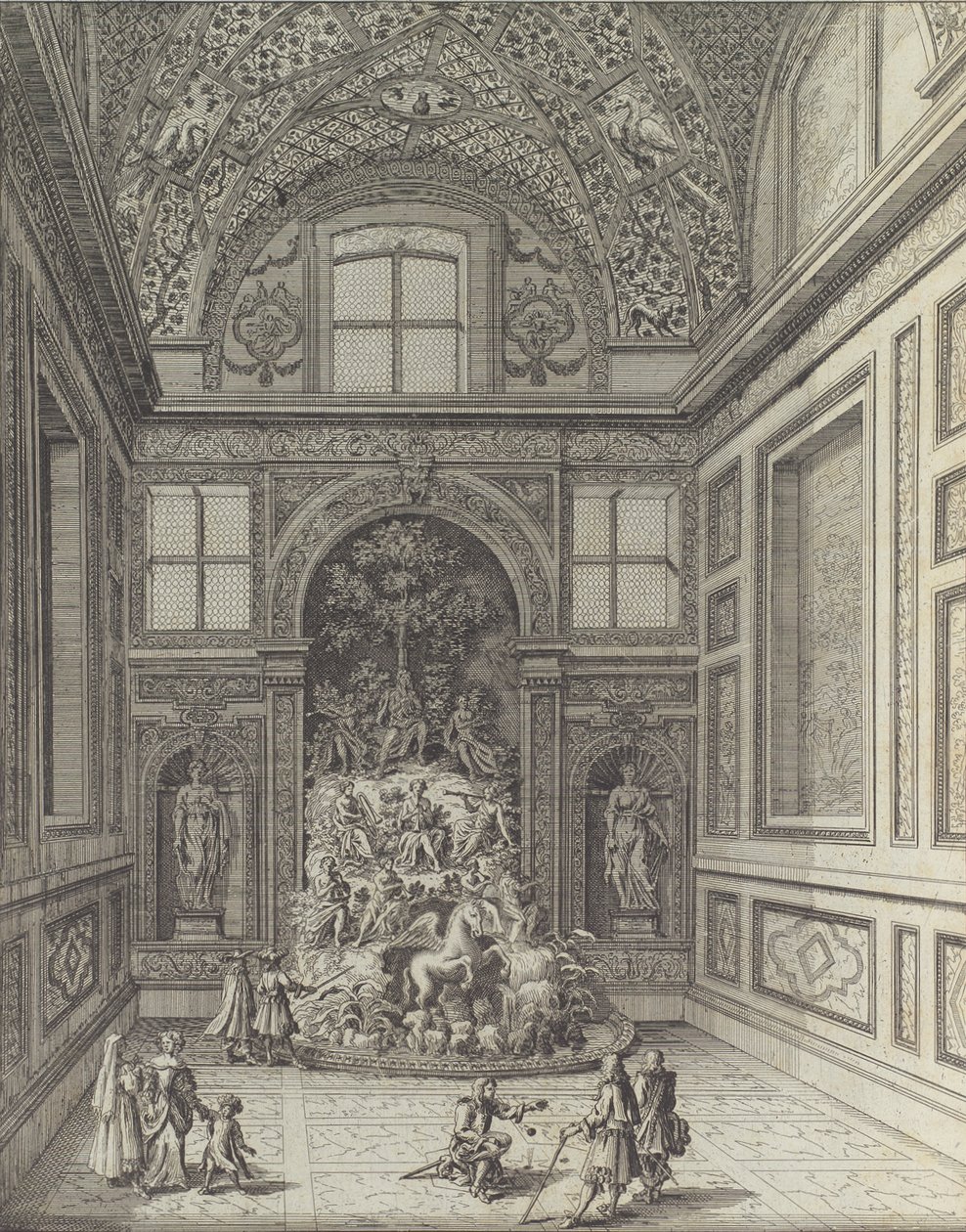 Stanza de Venti i Belvedere Theatre i Frascati ..., 1691 eller senere. af Giovanni Battista Falda