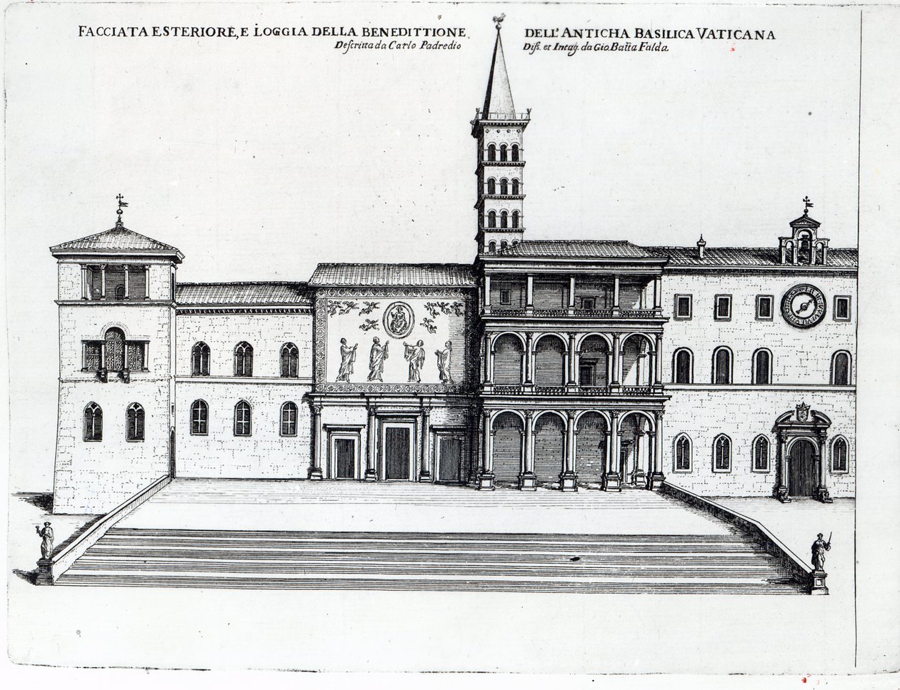Benediction Loggiaen i den gamle Vatikanbasilika af Giovanni Battista Falda