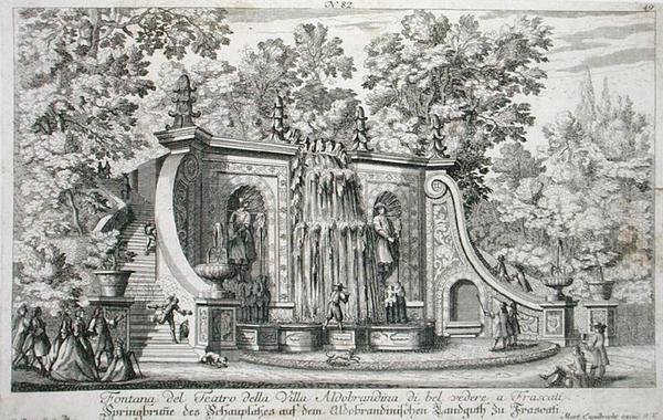 Teaterfontæne ved Villa Aldobrandina, Frascati, ca. 1675, fra 