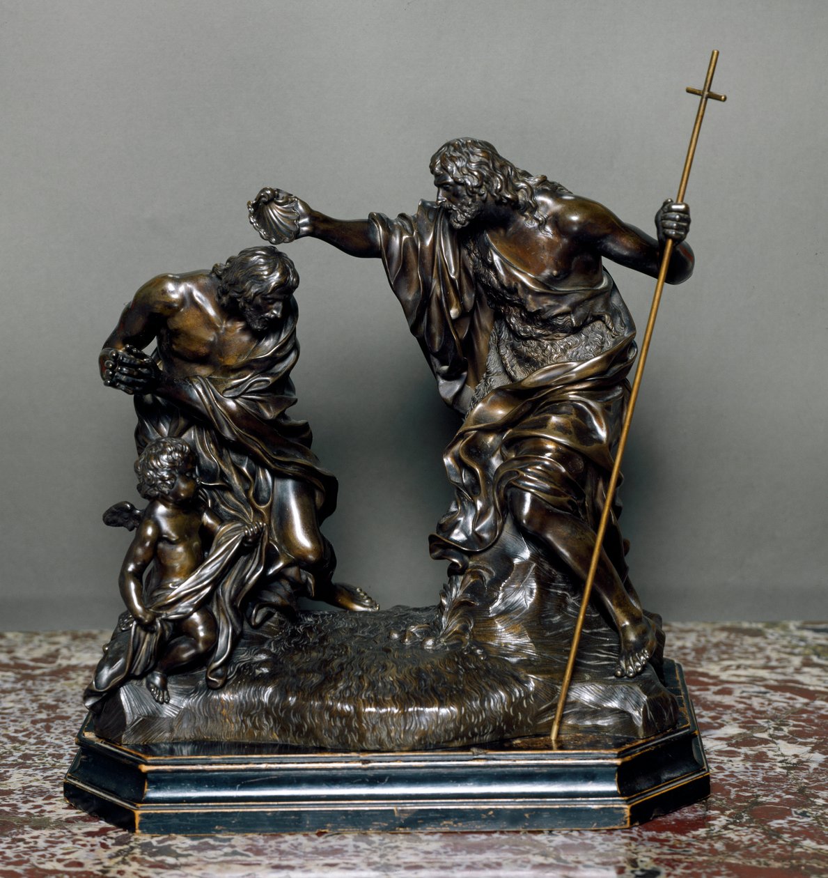 Jesu dåb. Bronze skulptur af Giovanni Battista Foggini