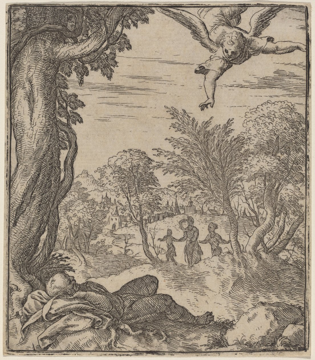 Englen, der viser sig for Josef af Giovanni Battista Fontana