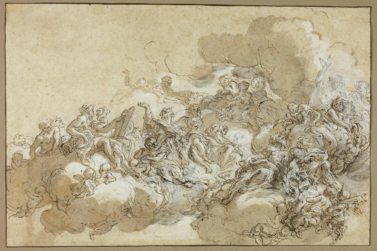 Detaljestudie til Antagelsen af St. Agnes af Giovanni Battista Gaulli