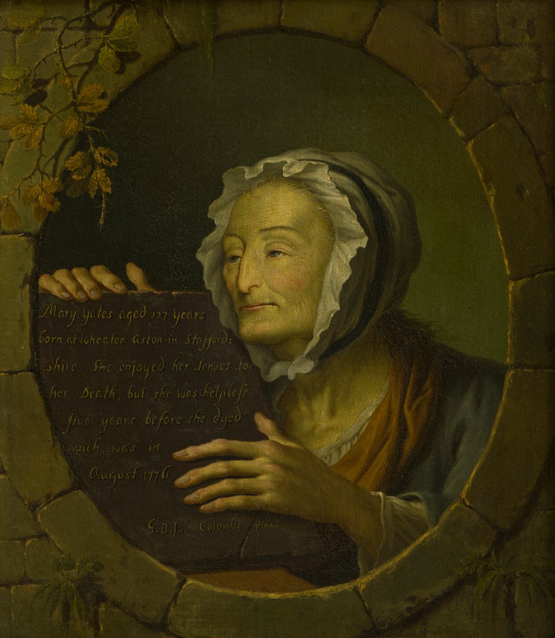 Portræt af Mary Yates (1649-1776) (olie på lærred) af Giovanni Battista Innocenzo Colombo
