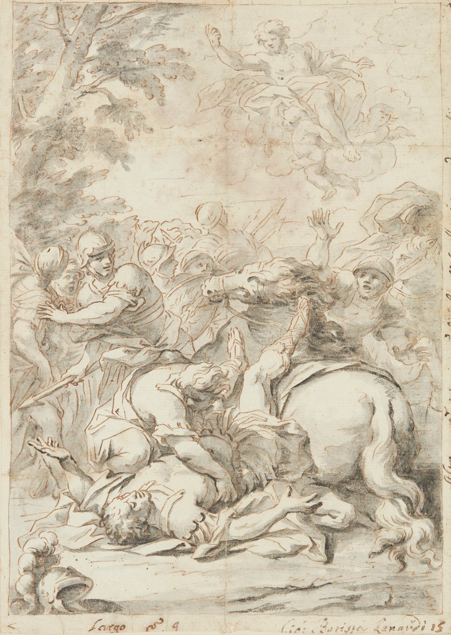 The Conversion of Saint Paul (grafit og blæk på papir) af Giovanni Battista Lenardi