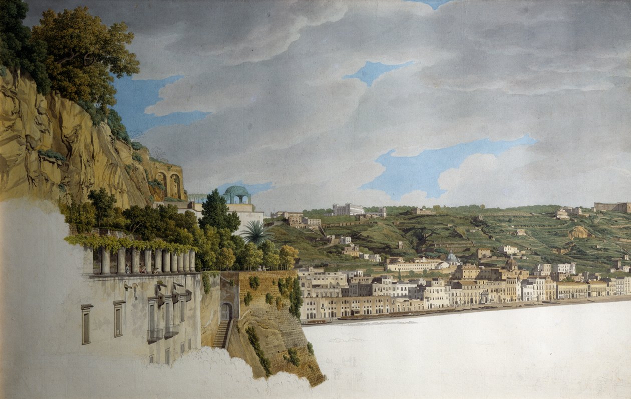 Udsigt over Napoli fra Posillipo (akvarel) af Giovanni Battista Lusieri