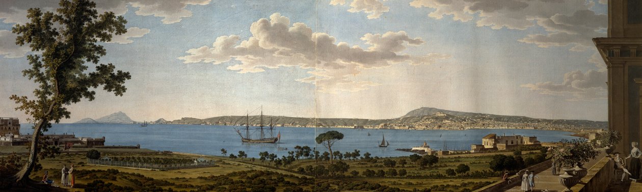 Udsigt over Posillipo og Napoli fra Portici af Giovanni Battista Lusieri