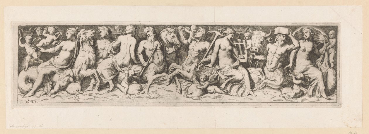 Tritons, Nereids og putti af Giovanni Battista Mercati