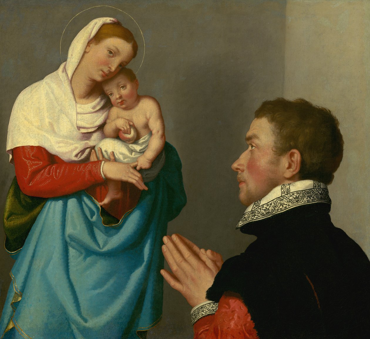 En gentleman i tilbedelse før Madonnaen, ca. 1560. af Giovanni Battista Moroni