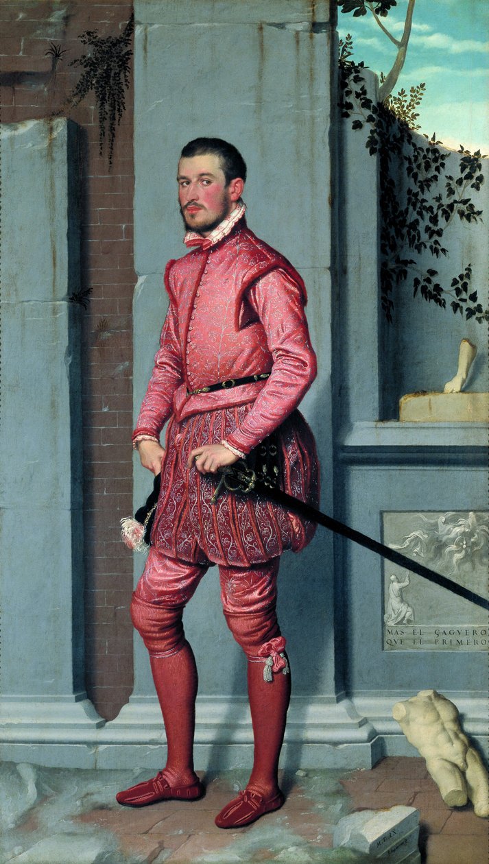 Gian Gerolamo Grumelli af Moroni, Giovan Battista (1520 / 25-1578). Olie på lærred, størrelse: 216x123, ca. 1560, Palazzo Moroni, Bergamo af Giovanni Battista Moroni